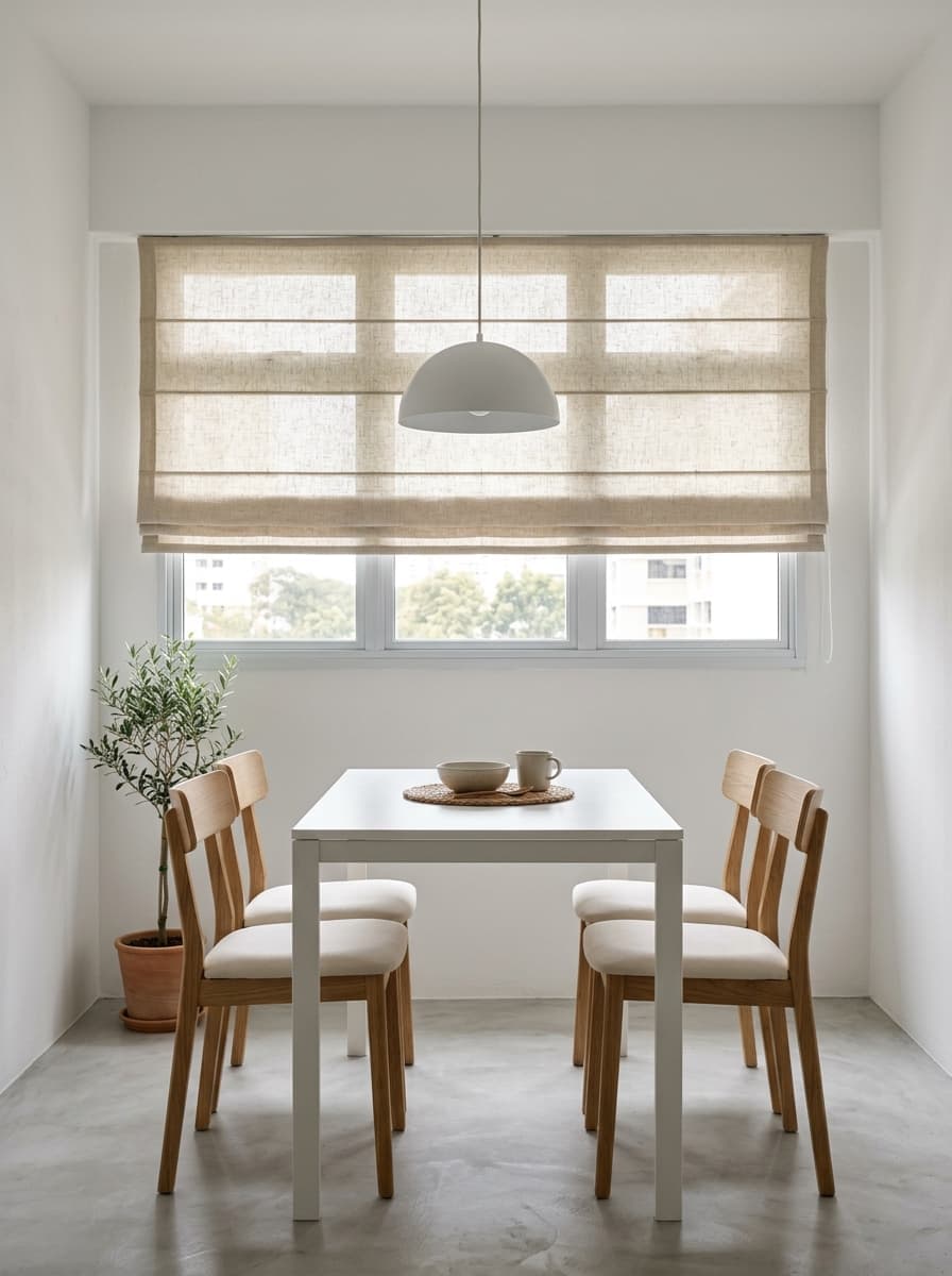 HDB dining area with roman blinds